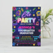 ネオン幼稚園/プレスクール/幼児教育修了式 招待状 (スタンド正面)