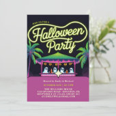 ネオン幽霊ズパームツリーズトロピカルハローウィンパーティ 招待状 (スタンド正面)