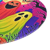 ネオン幽霊ハローウィンパーティデザイン カッティングボード (角)