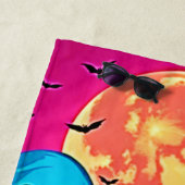 ネオン幽霊ハローウィンパーティデザイン ビーチタオル (インサイチュ)