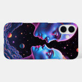 ネオン幽霊宇宙 – 青と紫のハロウィーン怖い Case-Mate iPhoneケース (裏面 (横))