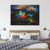 ネオン幽霊幽霊のよく出るファンタジー キャンバスプリント (インサイチュ (寝室))