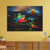 ネオン幽霊幽霊のよく出るファンタジー キャンバスプリント (インサイチュ (リビング))