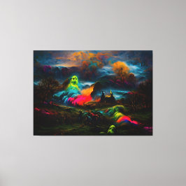 ネオン幽霊幽霊のよく出るファンタジー キャンバスプリント