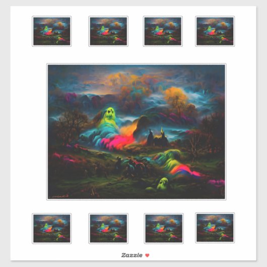 ネオン幽霊幽霊のよく出るファンタジー シール (シート)