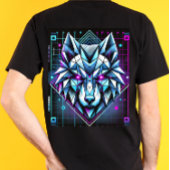 ネオン幾何学オオカミ Tシャツ