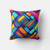 ネオン幾何学抽象芸術 クッション (裏面)