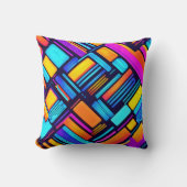ネオン幾何学抽象芸術 クッション (正面)