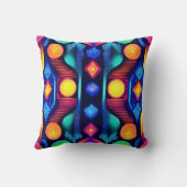 ネオン幾何学曼荼羅アート クッション (裏面)