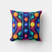 ネオン幾何学曼荼羅アート クッション (正面)