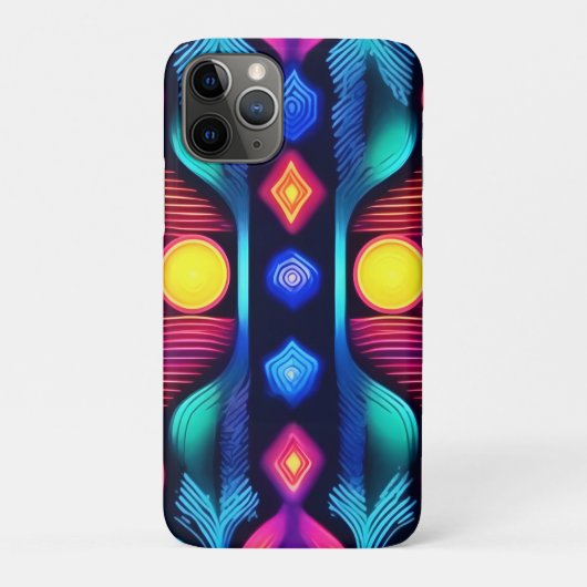 ネオン幾何学曼荼羅アート Case-Mate iPhoneケース (裏)