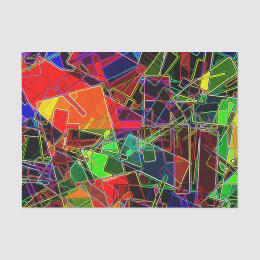 ネオン幾何学的なフラクタル 薄葉紙 (正面)