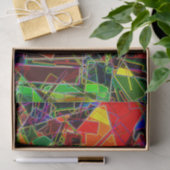 ネオン幾何学的なフラクタル 薄葉紙 (ギフト)