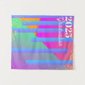 ネオン幾何学的な卒業背景 タペストリー (正面(横))