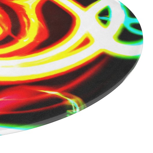 ネオン幾何学的アートデザインでニーズに対応 カッティングボード (角)