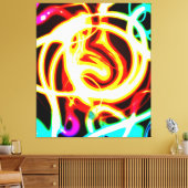 ネオン幾何学的アートデザインでニーズに対応 キャンバスプリント (インサイチュ (リビング))