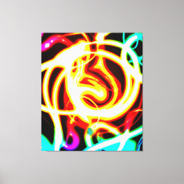 ネオン幾何学的アートデザインでニーズに対応 キャンバスプリント