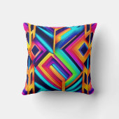 ネオン幾何学的抽象芸術アート クッション (裏面)