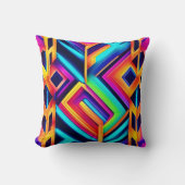 ネオン幾何学的抽象芸術アート クッション (正面)