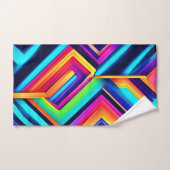 ネオン幾何学的抽象芸術アート バスタオルセット (ハンドタオル)