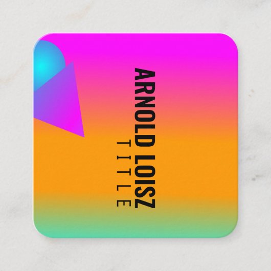 ネオン幾何形状DJクラブミュージシャン スクエア名刺 (正面)