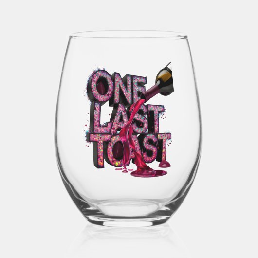 ネオン応援:最後のトースト1回 ステムなしワイングラス (正面)