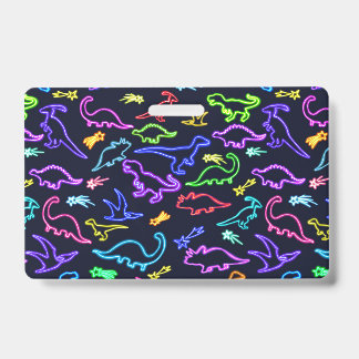 ネオン恐竜  バッジ