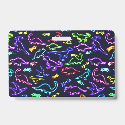 ネオン恐竜  バッジ (正面)