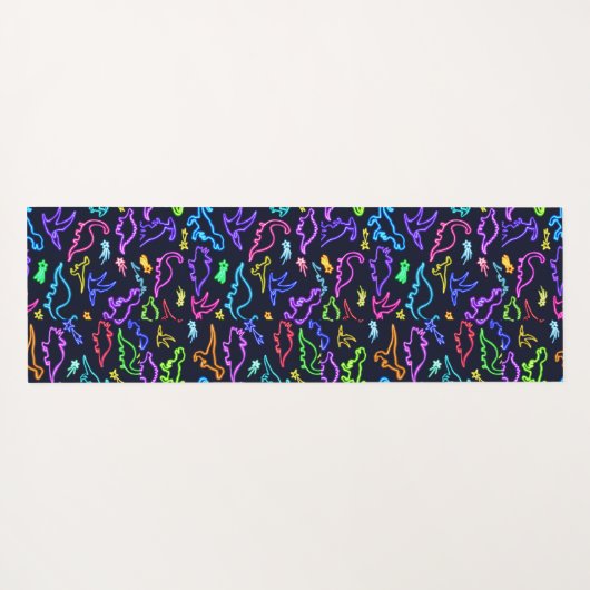 ネオン恐竜  ヨガマット (裏面(横))