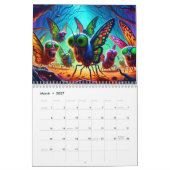 ネオン悪夢：不気味な生物コレクション カレンダー (3月 2027)