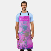 ネオン惑星リキッドアート油とアクリル エプロン (着用した状態)