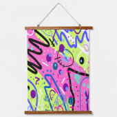 ネオン感覚抽象芸術アート 吊り下げ型タペストリー (正面)