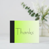 ネオン感謝していグリーンとブラックのはがき ポストカード (スタンド正面)