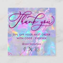 ネオン感謝していyou gemstone opstoneテクスチャ割引カード スクエア名刺