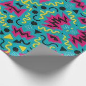 ネオン懐はっきりしたかしい： 90年代のリミックス ラッピングペーパー (角)