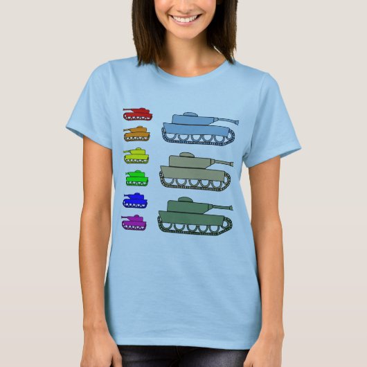 ネオン戦車-ポップアート Tシャツ (正面)