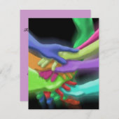 ネオン手によって積み重ねられるPurimのパーティーの強打の招待状 招待状 (正面/裏面)