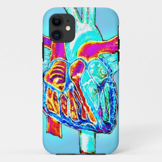 ネオン手描き解剖学的ハート Case-Mate iPhoneケース (裏面)