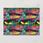 ネオン抽象芸術のトロピカルテクスチャパターン ポストカード (正面)