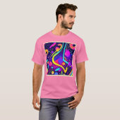 ネオン抽象芸術シェイプ Tシャツ (正面フル)