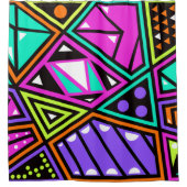 ネオン抽象芸術シャワー シャワーカーテン (正面)