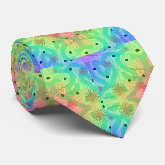 ネオン抽象芸術スターバストネックタイ ネクタイ (ロール)
