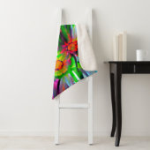 ネオン抽象芸術デイジーと鮮やかな色彩 シェルパブランケット (インサイチュ)