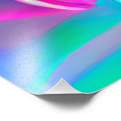 ネオン抽象芸術デイジーと鮮やかな色彩 フォトプリント            (角)