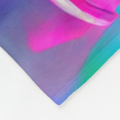 ネオン抽象芸術デイジーと鮮やかな色彩 フリースブランケット (角)