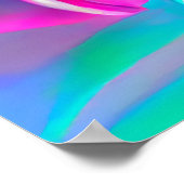 ネオン抽象芸術デイジーと鮮やかな色彩 ポスター (角)