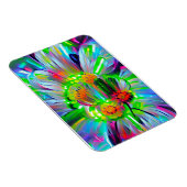 ネオン抽象芸術デイジーと鮮やかな色彩 マグネット (右側)