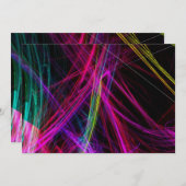 ネオン抽象芸術パーティの招待状 招待状 (正面/裏面)