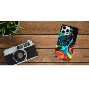 ネオン抽象芸術フルードアートフォンケース iPhone 15 PRO MAXケース