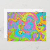 ネオン抽象芸術手の色彩の鮮やかなブラシストローク ポストカード (正面/裏面)